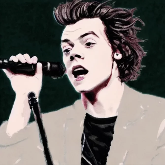 Harry Styles in the style of Claude Monet     15